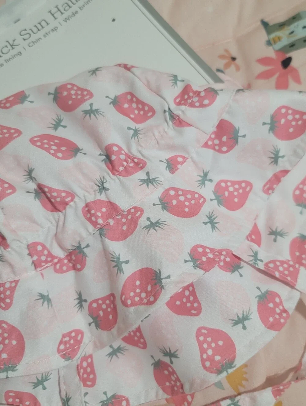 NWT Baby Girls' Pink Strawberry Bikini Set with Cherry Sun Hat Size 12 18 MONTHS - Picture 2 of 3